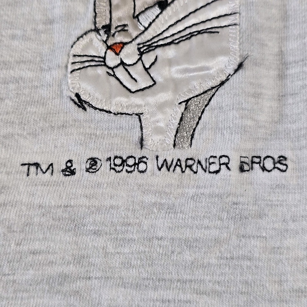 Vintage Bugs Bunny Shirt Mens 3XL Warner Bros Embroidered Cartoon 90s 1996 Tee - Picture 4 of 12